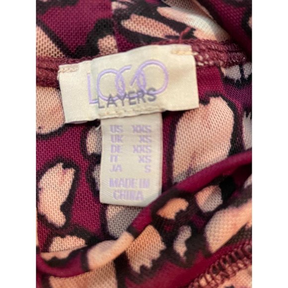 LOGO Layers by Lori Goldstein Printed Sheer Mesh Mock Neck Top XXS (404) - Picture 4 of 6
